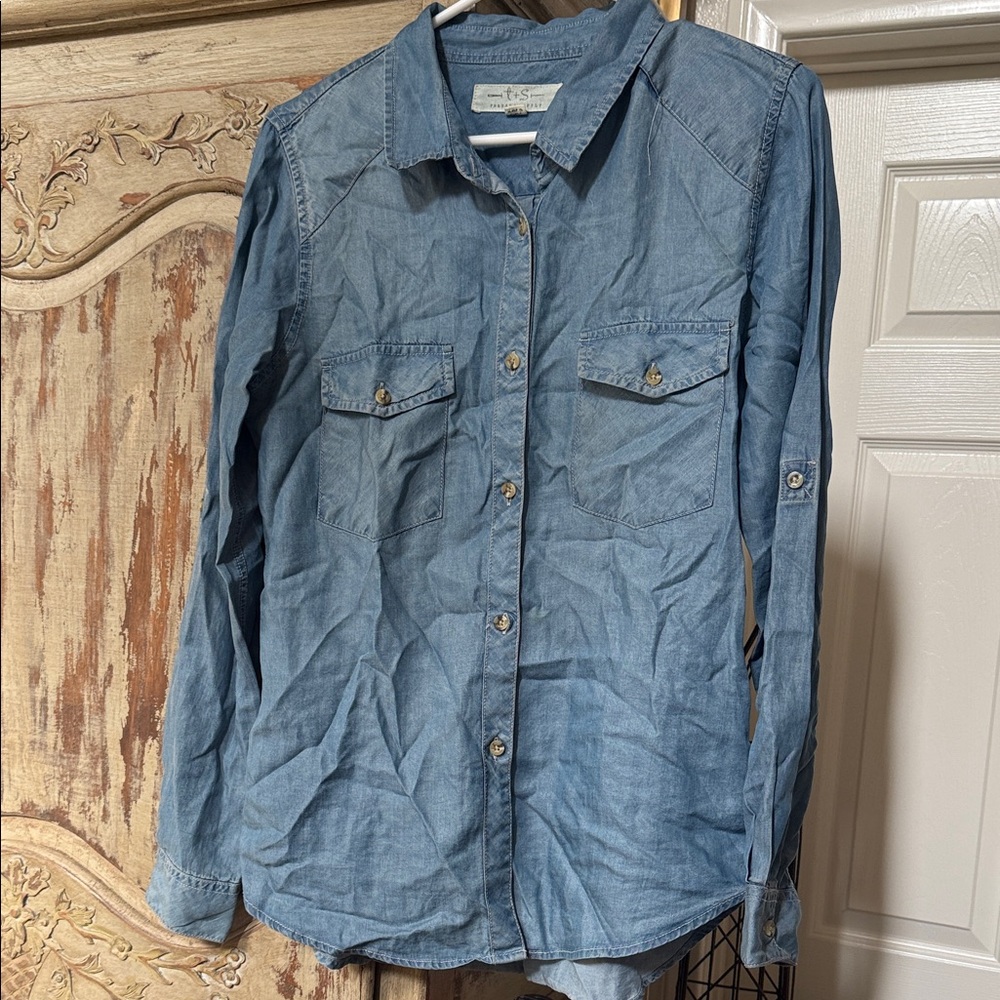 Thread & Supply Light Blue Denim Button-Up Shirt